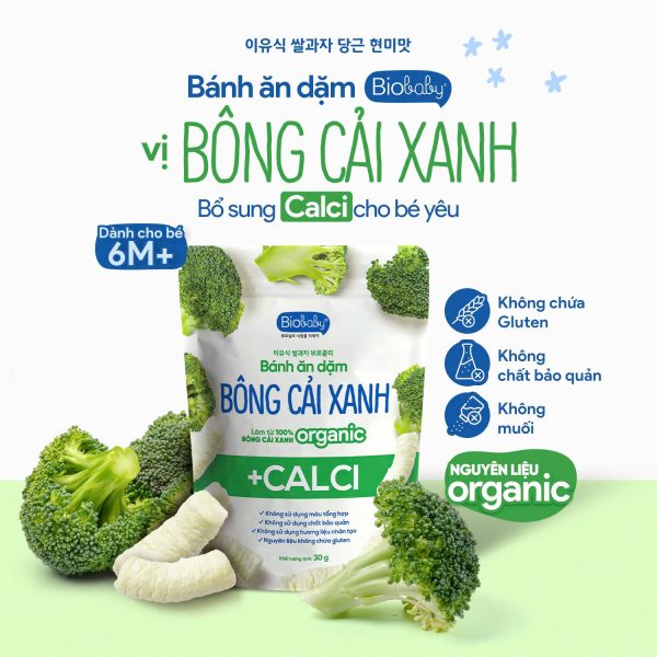 BÁNH BIOBABY VỊ BÔNG CẢI XANH BÁNH ĂN DẶM BIOBABY VỊ BÔNG CẢI XANH