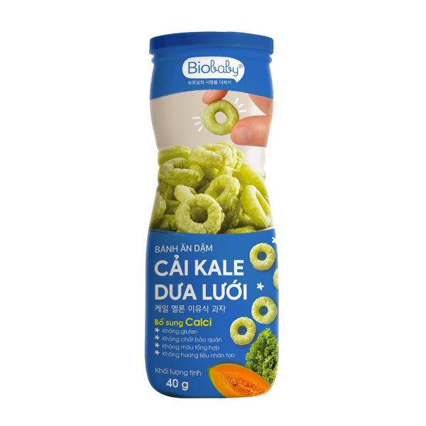 Bánh ăn dặm Biobaby dạng hũ vị Cải Kale & Dưa lưới Bánh ăn dặm Biobaby dạng hũ vị Cải Kale & Dưa lưới