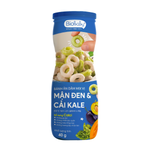 Bánh ăn dặm Biobaby dạng hũ vị Mận đen & Cải Kale