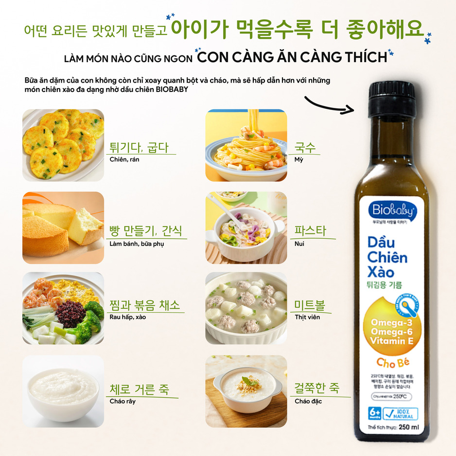 Cac mon an che bien cung dau chien xao Biobaby Các món ăn chế biến cùng dầu chiên xào Biobaby