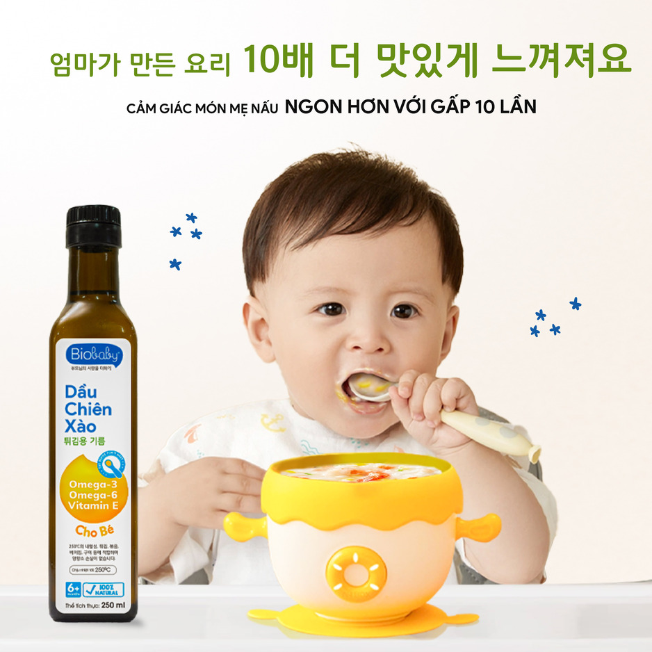 Dau chien xao Biobaby giup be an ngon hon Dầu chiên xào Biobaby giúp bé ăn ngon hơn