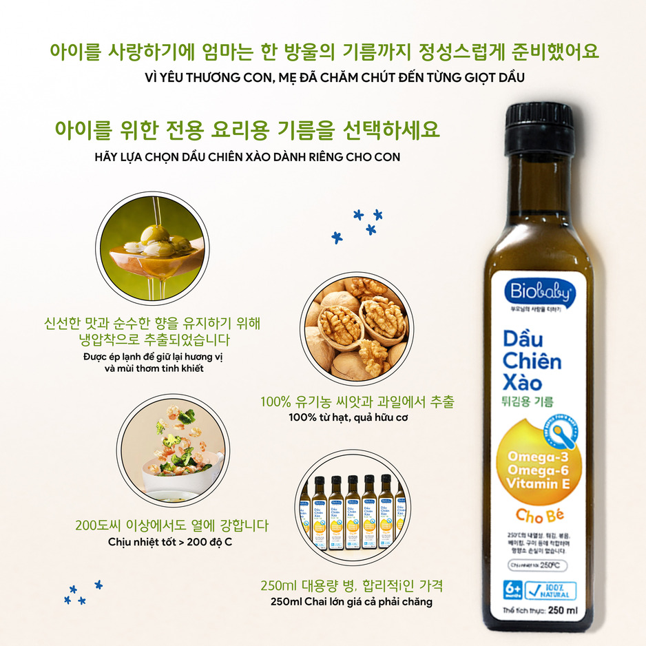 Diem noi bat dau chien xao Biobaby Điểm nổi bật dầu chiên xào Biobaby