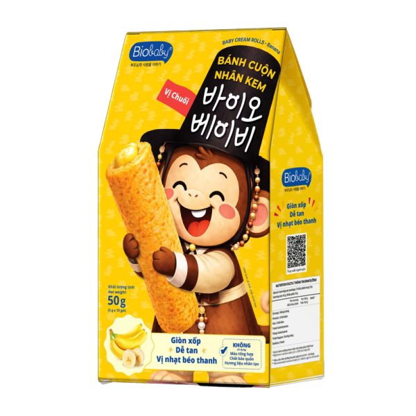 Bánh Cuộn Nhân Kem Vị Chuối - Biobaby