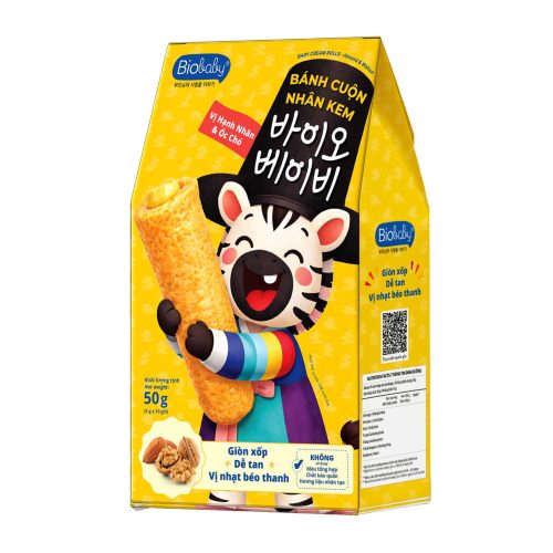 Bánh Cuộn Nhân Kem Vị Hạnh Nhân & Óc Chó - Biobaby
