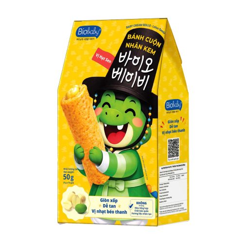 Bánh Cuộn Nhân Kem Vị Hạt Sen - Biobaby